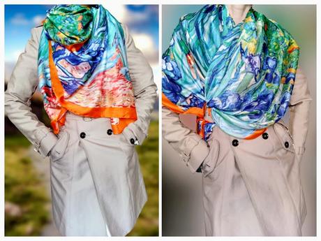 Luxusná hodvábna šatka olejomaľba vincent van gogh,