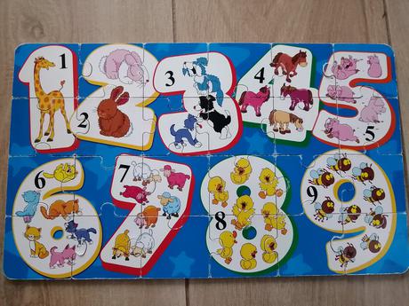 Drevené puzzle 4 x 24 dielikov v krabici, 