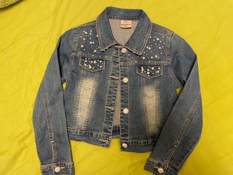 Riflova bunda a sukna, vel. 122/128 s perlickami, 122