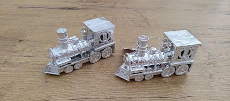 Dekoračná lokomotíva - starostriebro - 120x70, 