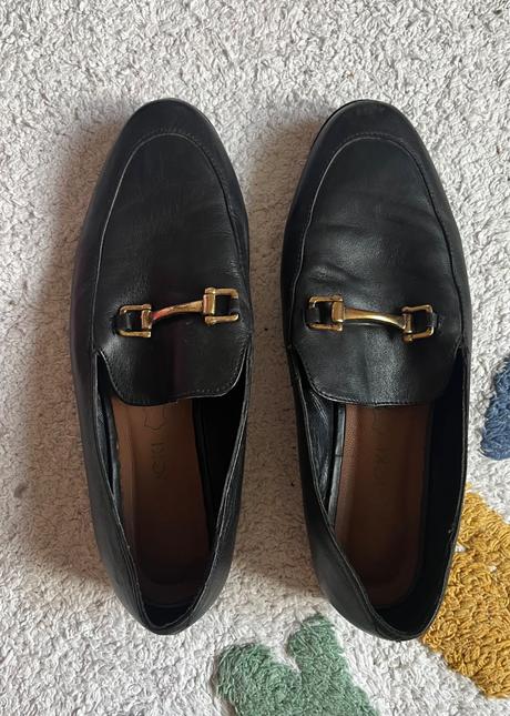 Čierne kožené mokasíny/loafers, lasocki, 38, lasocki,38