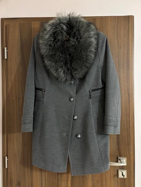Zateplený kabát s kožušinou, xl