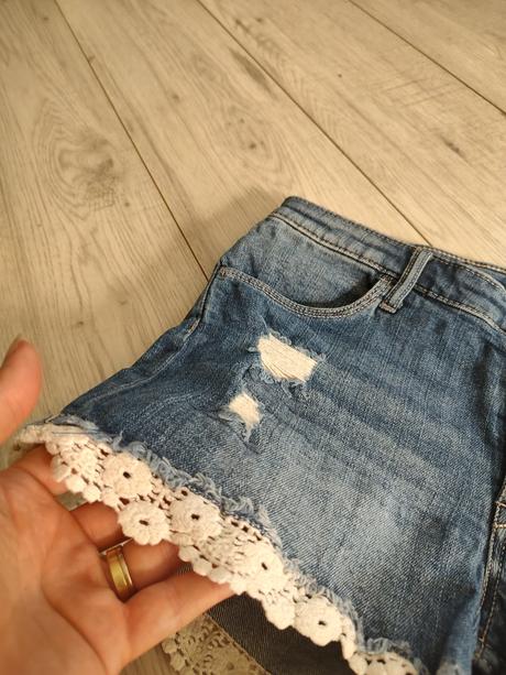 Riflové šortky, denim,158