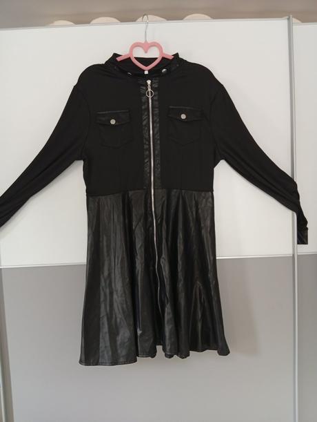 Šaty s koženkou 2xl, xxl