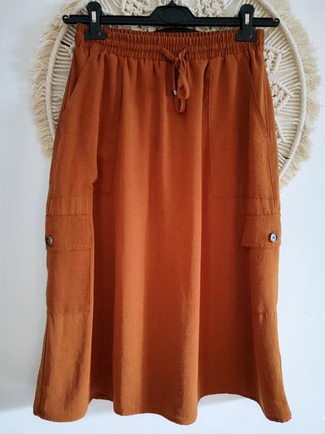 Hnedá midi sukňa s vreckami c&a, c&a,m