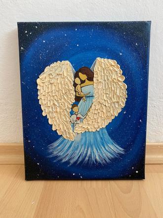 Obraz - olejomaľba matka s detmi,