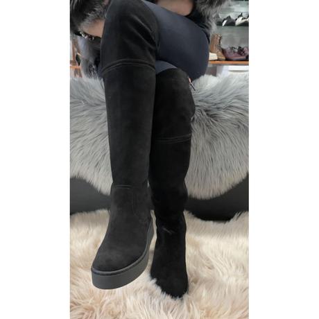 Dámske kožené čižmy nad kolená 22 220298 z+b, 36 / 40