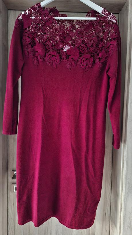 Dámske upletove šaty s čipkou, bonprix,40