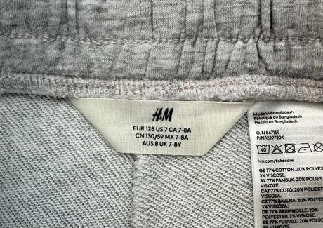 2x h&m šortky veľ. 128, h&m,128