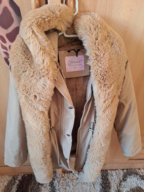 Zimná béžová bunda, grace,146