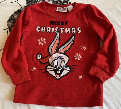 Vianočná flisová mikinka looney tunes v. 110/116, 116