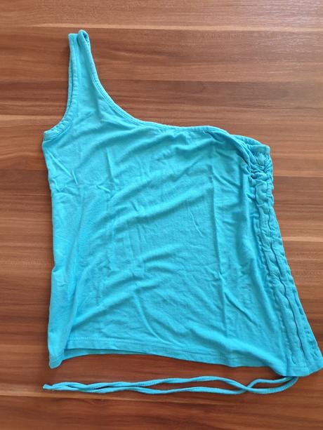 Jednoramienkové tyrkysové tričko - sexi, xs