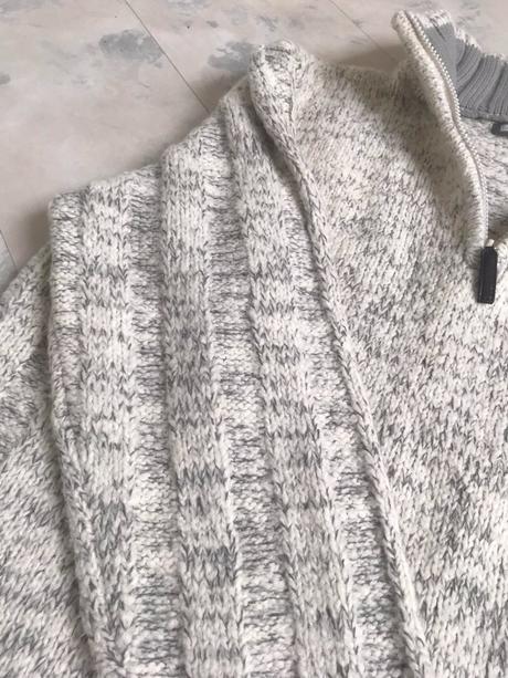 Luxusný hrubý melírovaný pulóver, tu,xl