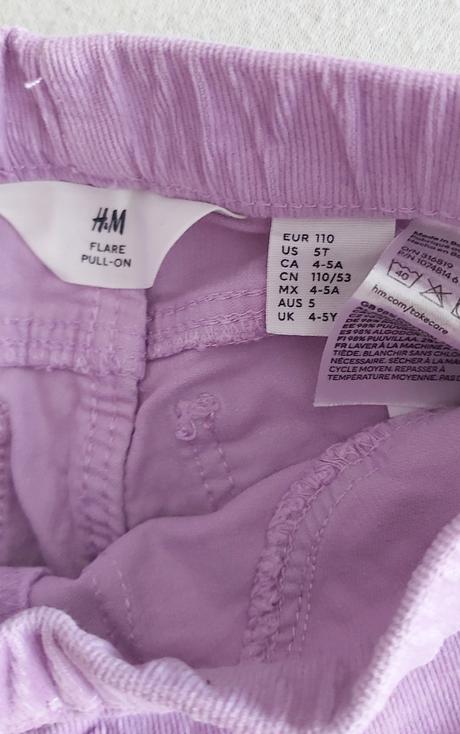 Menžestráky fialové flare h&m 110, h&m,110