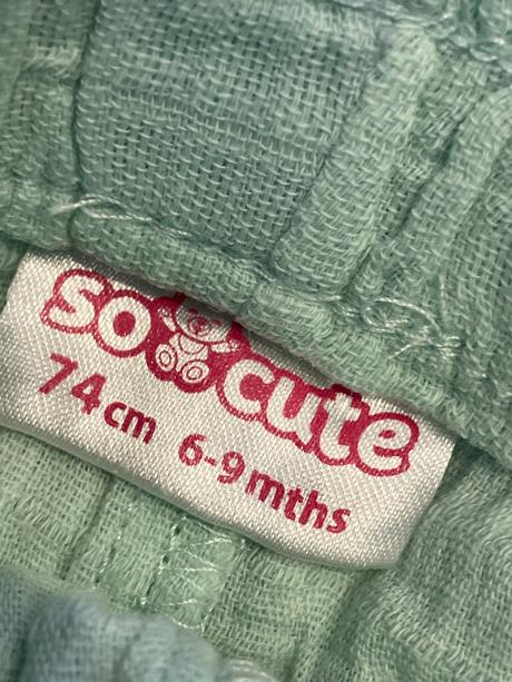 Dievčenské šortky s krajkou mätové so cute (74), 74