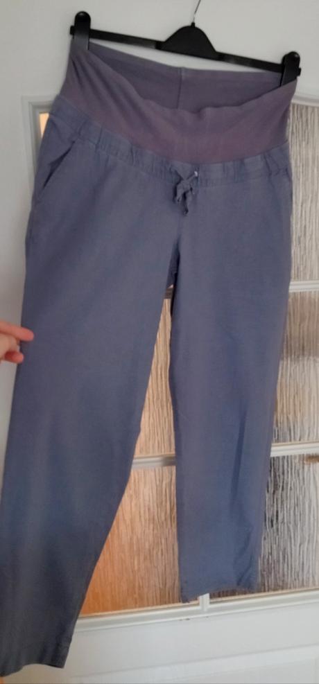 Tehotenské ľanové nohavice h&m mama, h&m,m