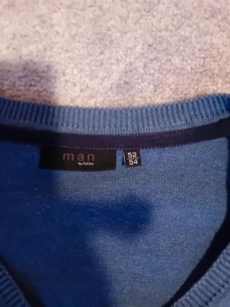 Modrý pulóver do s výstrihom do v, tchibo,xl