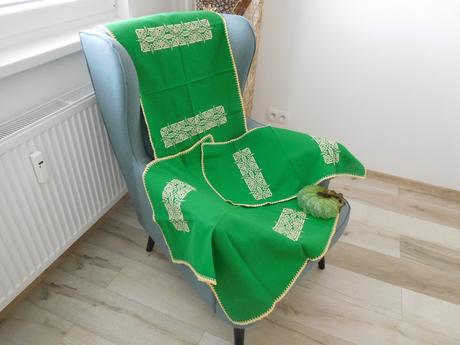 Set obrusov zelená-žltá, 