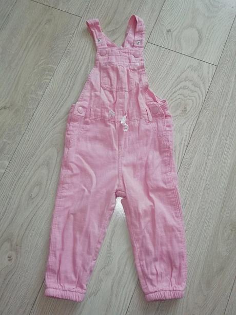 Raz oblečené ľanové nohavice na traky, h&m,86