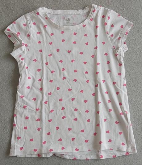 Tričko srdiečka h&m 110/116, h&m,110