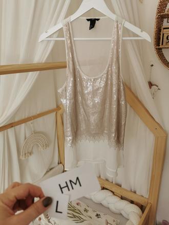 Elegantny top s flitrami hm, h&m,l