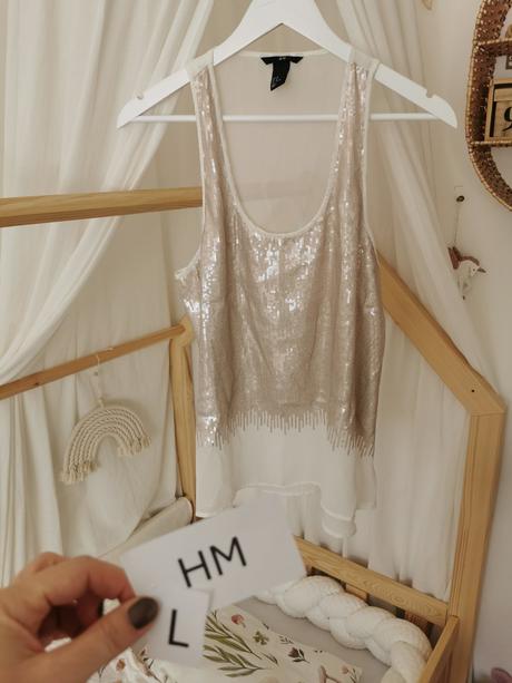 Elegantny top s flitrami hm, h&m,l