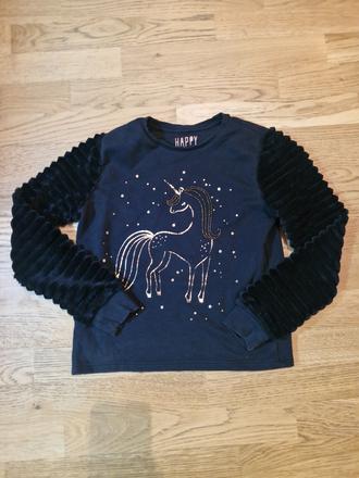 Dievčenská mikina unicorn s plyšovými rukávmo, f&f,140