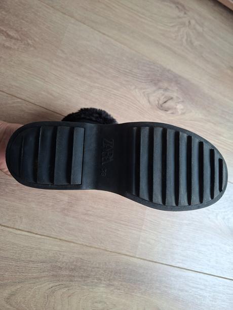 Členkové čižmy s kožušinkou, zara,36