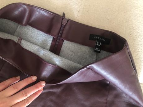 Koženková burgundy sukňa, new look, l/40, new look,l