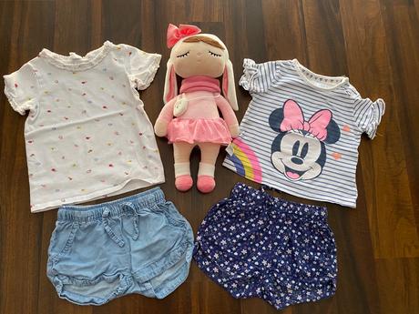 Krásne trička a k nim doladene šortky, h&m,80