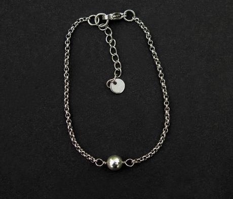 Oceľový náramok s hematitom, 