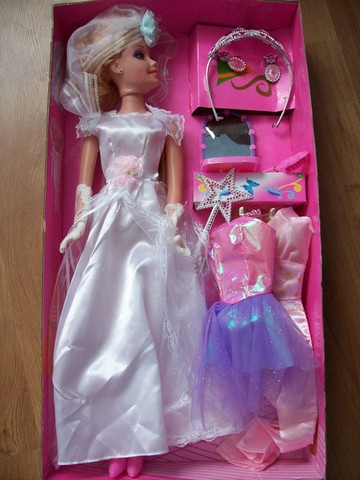 Bábika v svadobných šatách 62 cm- svetlo, zvuk,