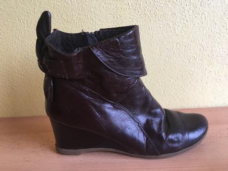 Dámske hnedé uteplené nízke čižmy na opätku, 38