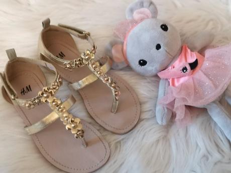 H&m zlaté sandálky, v. 27, h&m,27