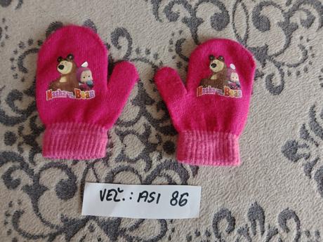 Dievčenské rukavice máša a medveď, 86