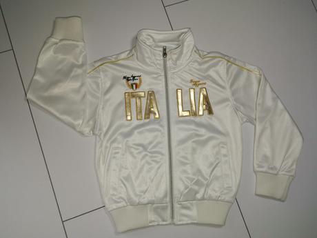 Biela lesklá mikina italia cca 3-roky, 104
