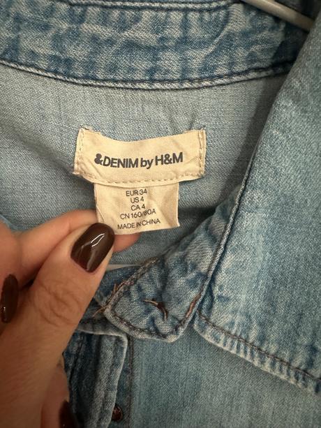 Denimová košeľa, h&m,34