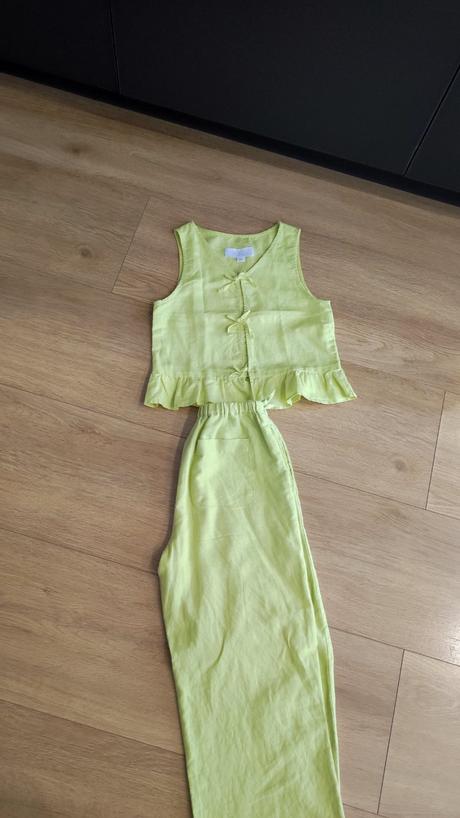 Ľanové nohavice zara plus top, zara,140