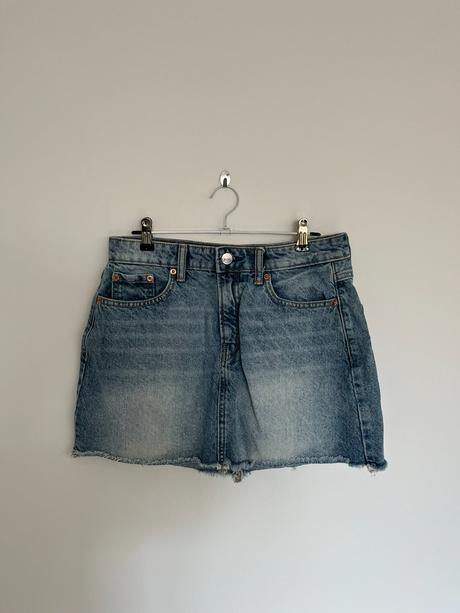 Denim riflová jeansová jarná štýlová sukňa, stradivarius,m