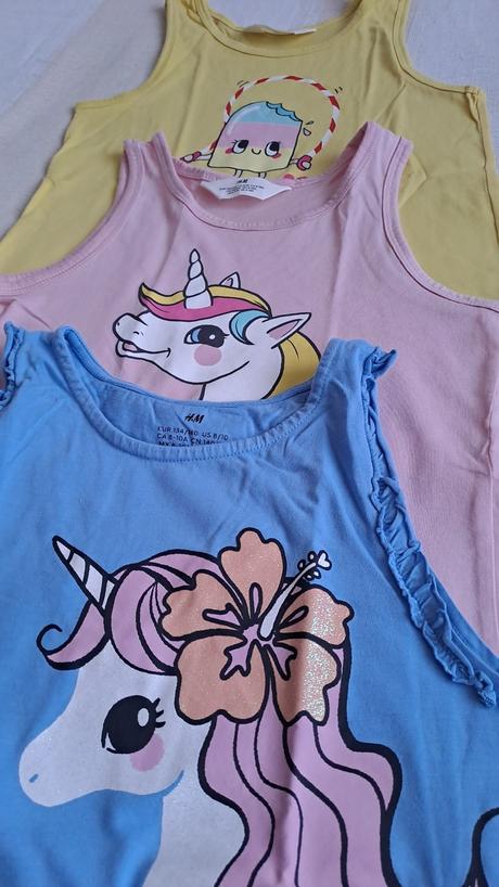 Letné tričká - tielka 3 ks, h&m,134