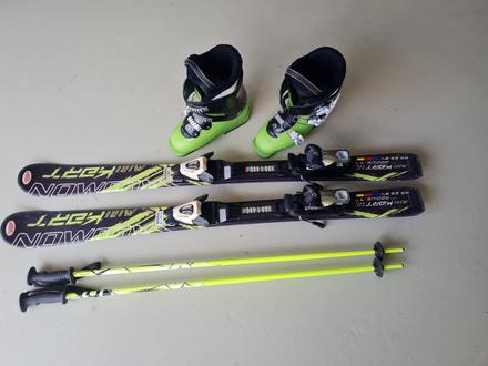 Set lyže, lyžiarky,palice, salomon,110-119 cm