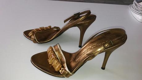 Sandalky zlatej farby 36, 36