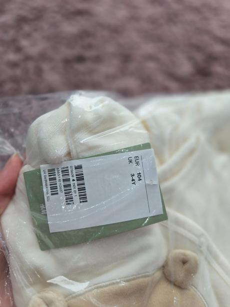 Velurove pyžamo overal, h&m,104