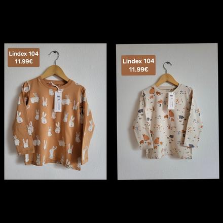 Lindex 104 tričká so zajkom a zvieratkami, lindex,104