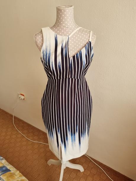 Modro biele púzdrové šaty next 40, next,40