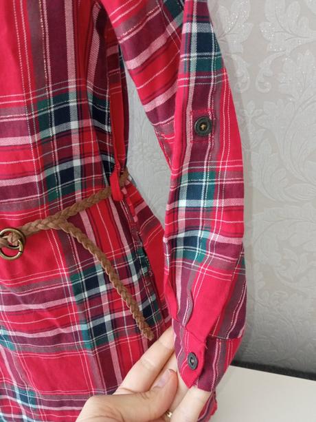 Dievčenské šaty kockované s opaskom (4-5 r.), h&m,110