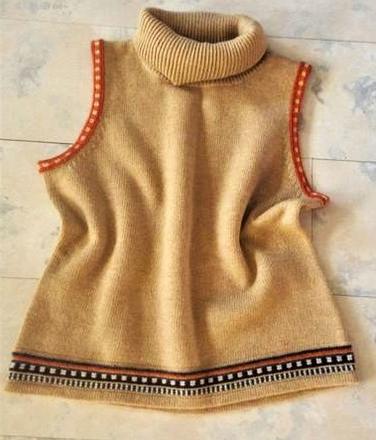 Vlnený rolák bez rukávov, kenvelo,l