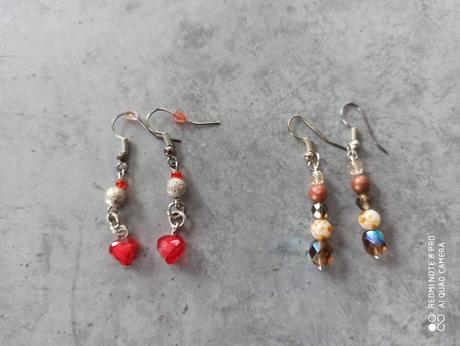 Červené nausnice 3 kusy,