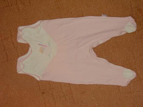 Pekne bielo -ružove dupačky s kačičkou, 68