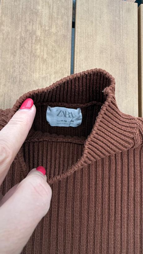 Pletený vrúbkovaný sveter zara 152, zara,152